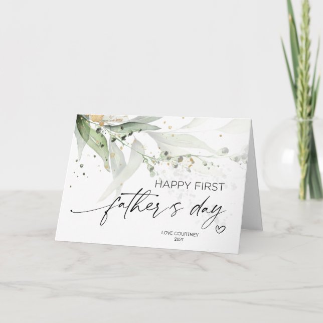 Happy First Fathers Day Gifts from Wife to Husband Card (Front)