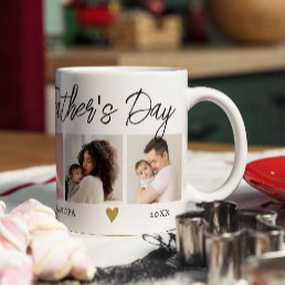 Happy First Fathers Day Grandpa 5 Photo Collage   Coffee Mug