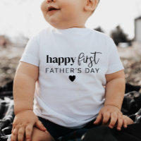 Happy First Fathers Day Heart - Baby T-Shirt