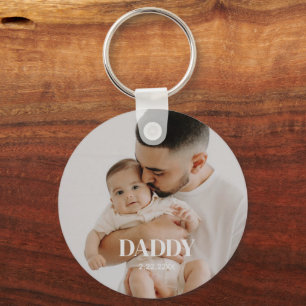 Happy first fathers day keepsake photo keychain