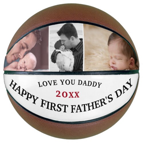 Happy  First Fathers Day Love You Daddy 3 Photo Basketball