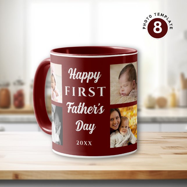 Happy First Father's Day Maroon 8 Photo Collage  Mug (Creator Uploaded)