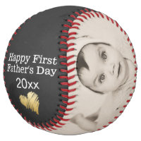 Happy First Fathers Day Personalized Custom Made Softball