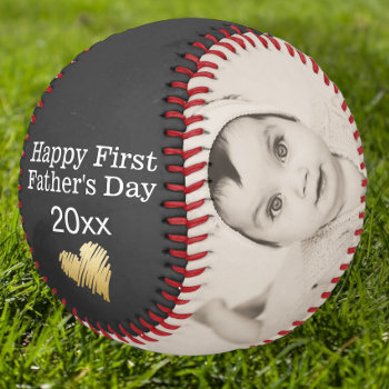Happy First Fathers Day Personalized Custom Made Softball by Ricaso_Occasions at Zazzle
