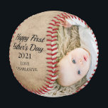 Happy First Fathers Day Personalized One of a Kind Baseball<br><div class="desc">Design your own personalized one of a kind unique made by you custom baseball - happy first father's day - fun keepsake - you can add your own text and photos to this base ball from Ricaso</div>