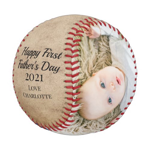 Happy First Fathers Day Personalized One of a Kind Baseball Happy First Fathers Day Personalized One of a Kind Baseball