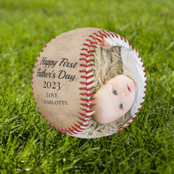 Happy First Fathers Day Personalized One Of A Kind Baseball by Ricaso_Occasions at Zazzle