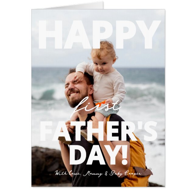 Happy First Father's Day Personalized Photo Card (Front)