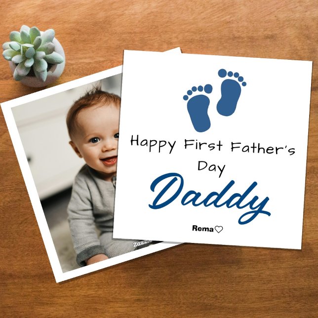 Happy First Father's Day – Personalized Photo Card (Creator Uploaded)