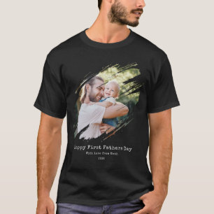 Happy First Fathers Day Personalized Photo T-Shirt