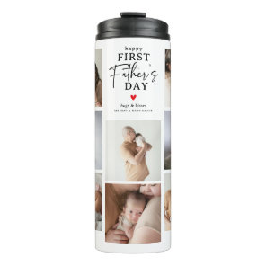 Happy First Father's Day' Photo Collage Keepsake Thermal Tumbler