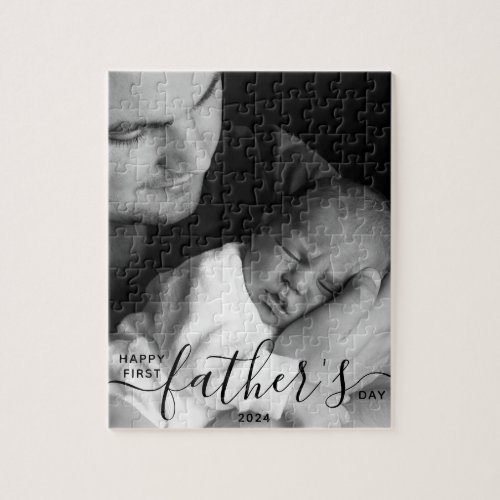 Happy First Fathers Day Photo Dad Gift  Jigsaw Puzzle