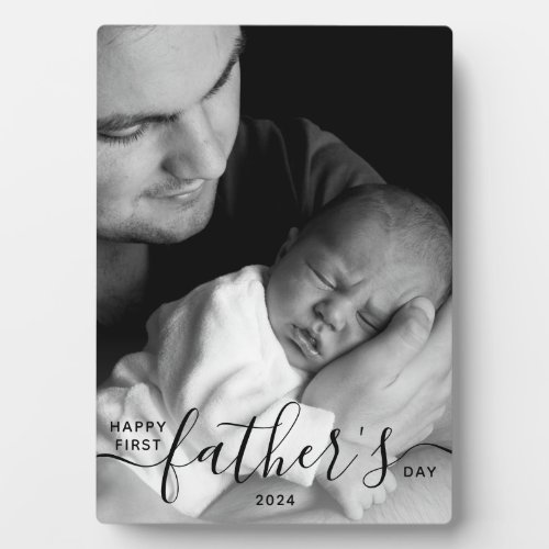 Happy First Fathers Day Photo Dad Gift   Plaque