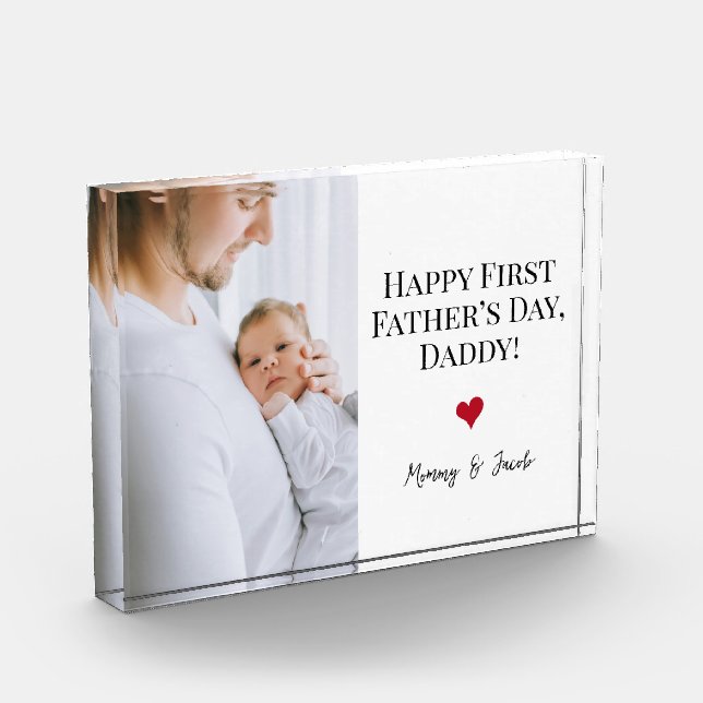 Happy First Father's day Photo Heart Custom (Left)