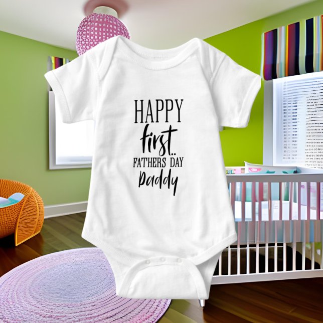 Happy First Father's Day word art Baby Bodysuit (Creator Uploaded)