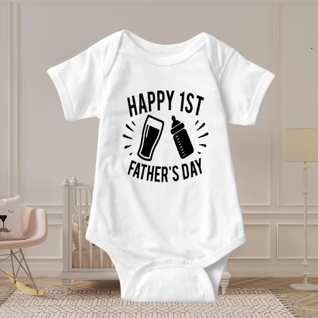 Happy First Father's Day word art Baby Bodysuit (Creator Uploaded)