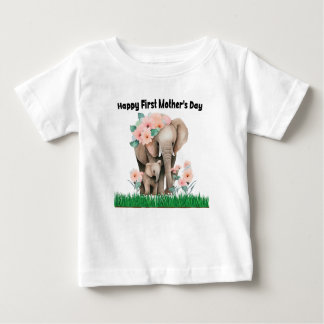 happy first mother day cute elephant baby T-Shirt