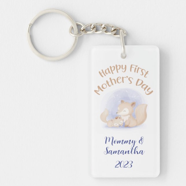 Happy first mother’s day custom keychain (Front)