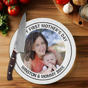 Happy First Mother’s Day Custom Photo & Text Cutting Board