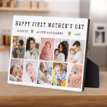 Happy First Mother’s Day Grandma 10 Photo Collage Plaque<br><div class="desc">Celebrate her first Mother’s Day as a grandmother with this elegant black and white photo collage plaque. Customize with 10 cherished photos and your own message to create a timeless keepsake she'll treasure forever. Perfect for new grandmas, “promoted to grandma” moments, and heartfelt Mother's Day gifts. This personalized photo frame...</div>