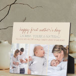 Happy First Mothers Day - 3 Photo Cream Plaque<br><div class="desc">Create your own First Mother's Day photo plaque using 3 of your favorite photos with your new baby. The template is set up for you to edit any or all of the wording which currently reads "happy first mother's day [NAME] - YOU'RE A NATURAL!", "We love you all the word...</div>