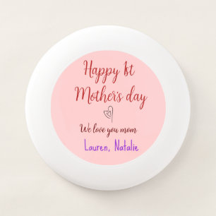 Happy first mothers day add name text mommy heart Wham-O frisbee