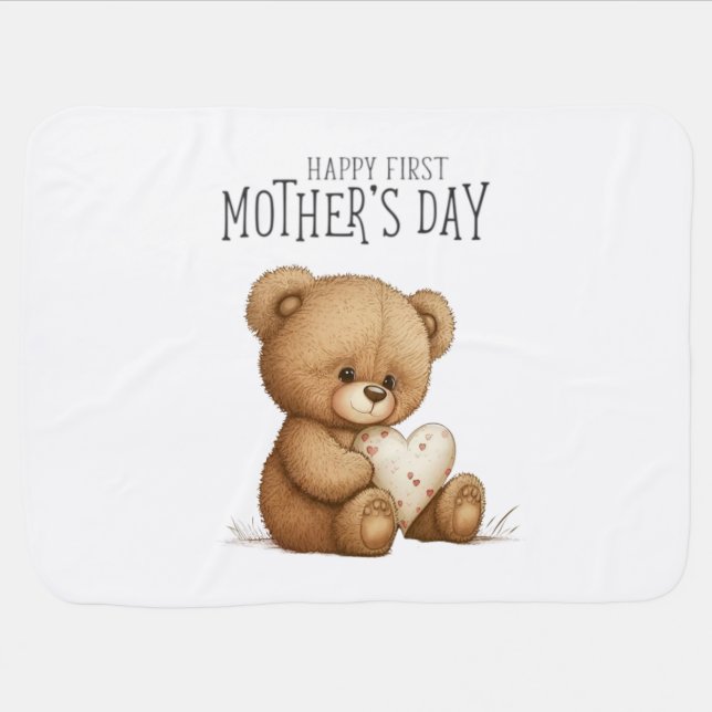 Happy First Mothers Day Baby Blanket (Horizontal)