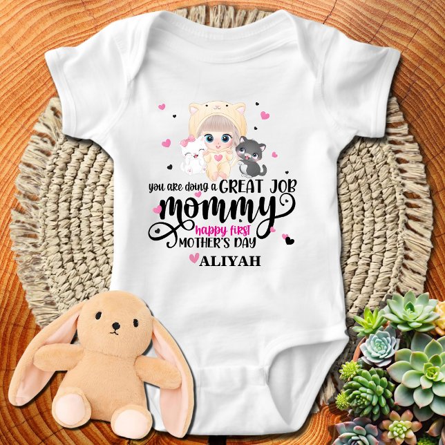 Happy First Mother's Day - Baby Girl  Baby Bodysuit (Creator Uploaded)
