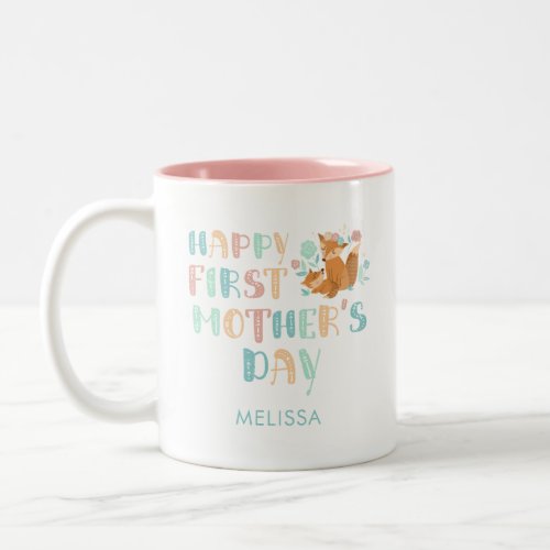 Happy First Mothers Day Boho Chic Custom Two_Tone Coffee Mug