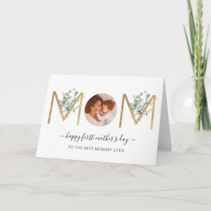 Happy First Mother's Day Botanical Letters Photo Card
