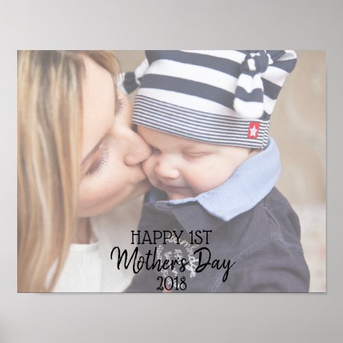 Happy First Mothers Day Custom Photo Poster