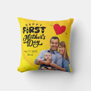 Happy First Mother's Day Custom Throw Pillow