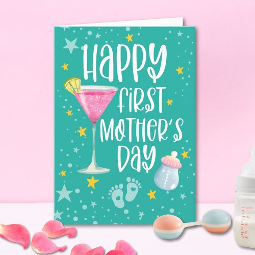 Happy First Mothers Day Cute Modern Card