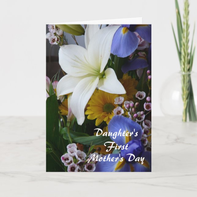Happy First Mother's Day-Daughter-Pretty Floral Card (Front)