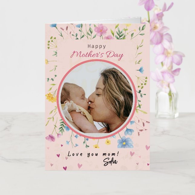 Happy First Mothers Day Folded Foil Greeting Card (Orchid)