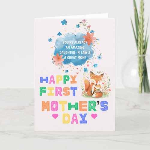 Happy First Mothers Day For Daughter_in_Law Boho  Holiday Card