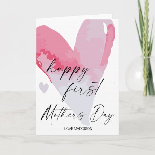 Happy First Mothers Day Gift for Mom Floral Card