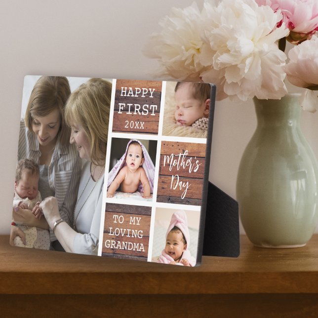 Happy First Mother's Day Grandma 4 Photo Wood Plaque (Happy First Mother's Day Grandma 4 Photo Wood Plaque
)