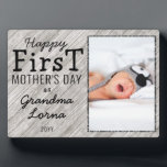 Happy First Mother's Day Grandma Custom Photo Wood Plaque<br><div class="desc">A personalized keepsake to celebrate grandma on mother's day featuring your favorite photo</div>