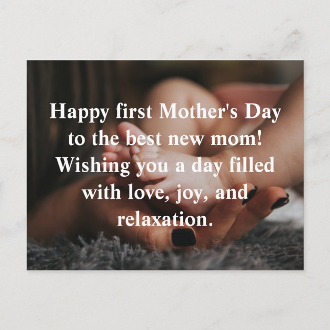 happy first mothers day, holiday photo minimalist postcard (Front)