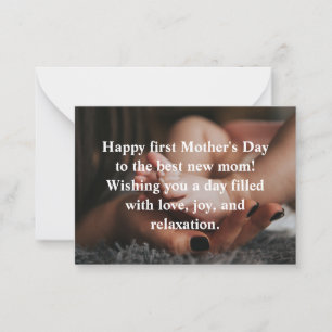  happy first mothers day, holiday photo modern note card