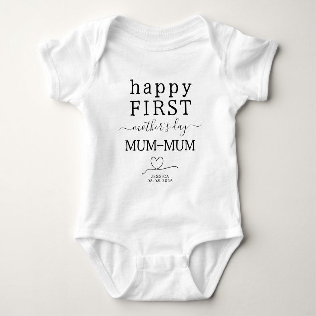 Happy first mothers day mummum baby bodysuit