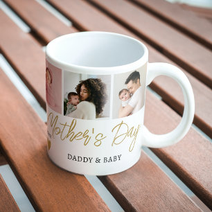 Happy First Mother's Day New Mom Gold 5 Photo  Coffee Mug