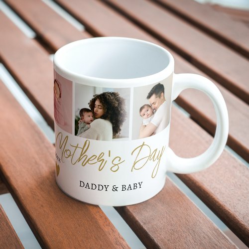 Happy First Mothers Day New Mom Gold 5 Photo  Coffee Mug