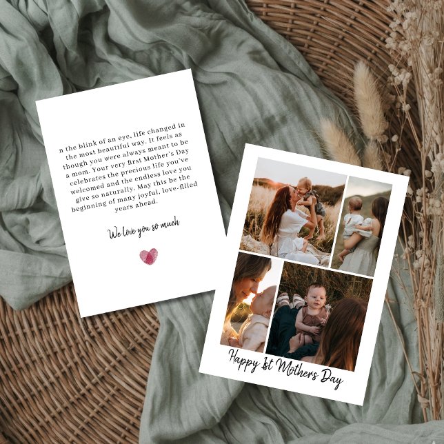 Happy First Mothers Day Photo Collage Card for Mom (Creator Uploaded)