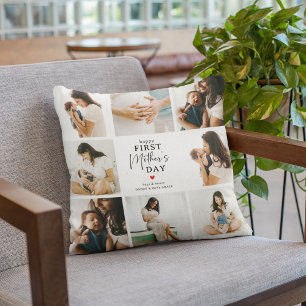 Happy First Mother's Day' Photo Collage Keepsake Throw Pillow