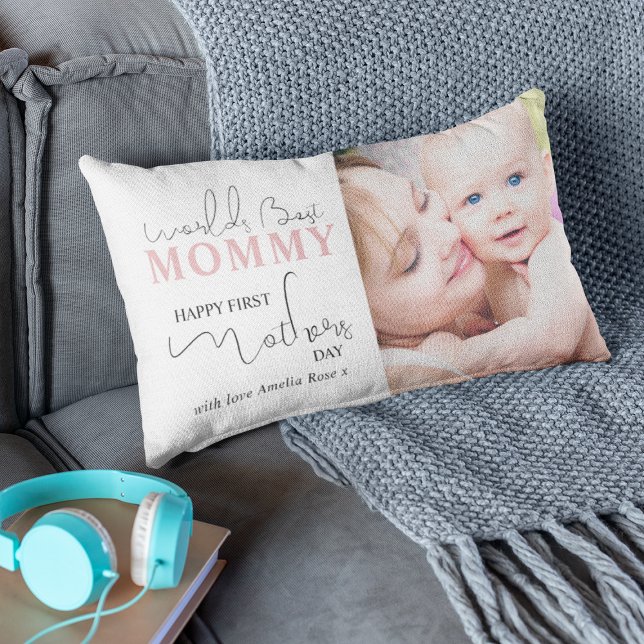 Happy First Mothers Day | Photo Lumbar Pillow (Creator Uploaded)