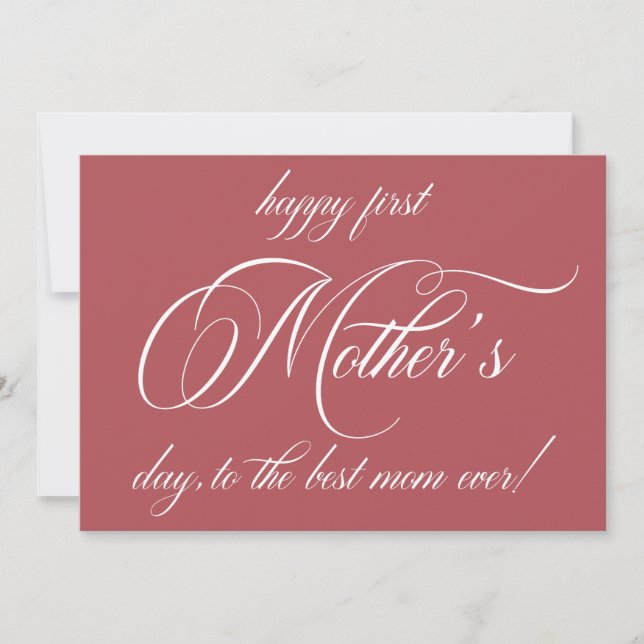 Happy First Mother's Day Photo Typography Card (Front)