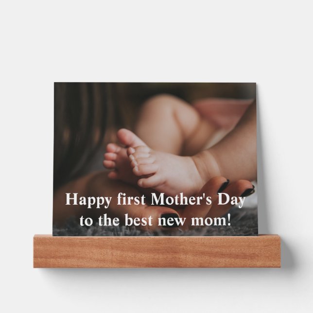 happy first mothers day, simple modern script  picture ledge (Front)