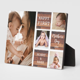 Happy First Mother&#39;s Day Wood 4 Photo Collage Plaque